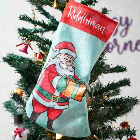 Personalized Santa Claus Stocking for Christmas Set of 3 Combo